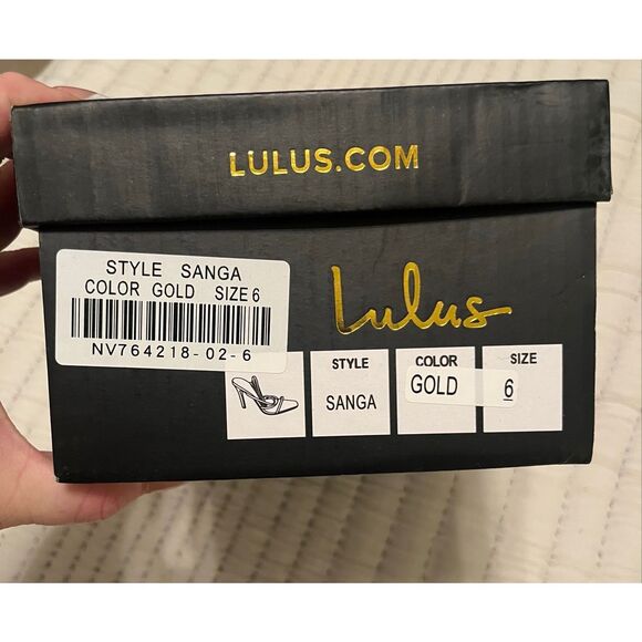 Lulus Sanga Gold Metallic Strappy High Heel Sandals size 6 NEW - Picture 5 of 7
